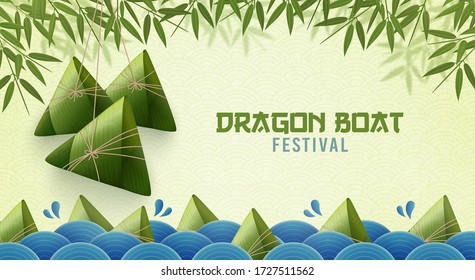 Rice dumpling. Dragon boat festival. Vector illustration (translation: Dragon boat festival)