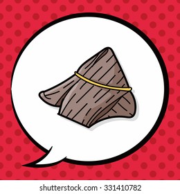 Rice dumplings doodle, speech bubble