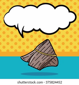 Rice dumplings doodle, speech bubble