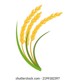 rice ears flat vector illustration isolated on white background	
