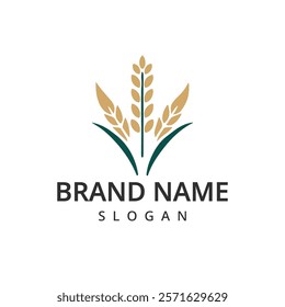 Rice Ears Icons, Cereal Spikes of Paddy or Jasmine, Vector Organic Product Labels. Rice Grain Food Signs of Premium Quality for Asian Cuisine or Flour.
