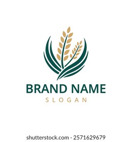 Rice Ears Icons, Cereal Spikes of Paddy or Jasmine, Vector Organic Product Labels. Rice Grain Food Signs of Premium Quality for Asian Cuisine or Flour.
