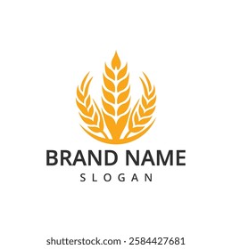 Rice Ears Icons, Cereal Spikes of Paddy or Jasmine, Vector Organic Product Labels. Rice Grain Food Signs of Premium Quality for Asian Cuisine or Flour.