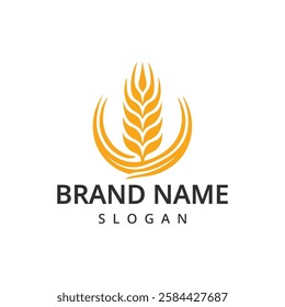 Rice Ears Icons, Cereal Spikes of Paddy or Jasmine, Vector Organic Product Labels. Rice Grain Food Signs of Premium Quality for Asian Cuisine or Flour.
