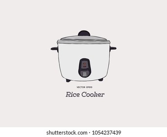 rice electric cooker vector.
