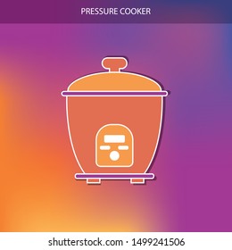Rice electric cooker vector flat design-Illustration