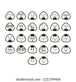 rice faces emoji icon set