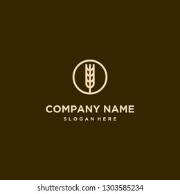 Rice Farmer Logo Company - Vector