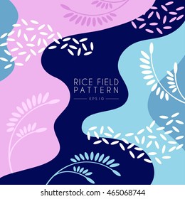 Rice Field Abstract Background : Vector Illustration