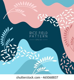 Rice Field Abstract Background : Vector Illustration
