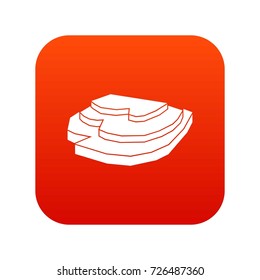 Rice field icon digital red for any design isolated on white vector illustration