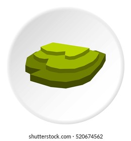 Rice field icon. Flat illustration of rice field vector icon for web
