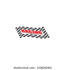 rice flag vector icon symbol,simple design checkered flag logo template-vector
