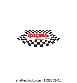 rice flag vector icon symbol,simple design checkered flag logo template-vector