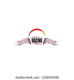 rice flag vector icon symbol,simple design checkered flag logo template-vector
