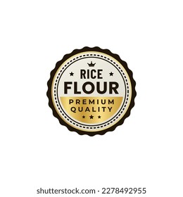 Rice Flour label or Rice Flour Seal Vector Isolated in Flat Style. Best Rice Flour label vector for packaging design element. Rice Flour label sign vector isolated for product design element.
