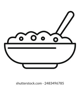 Rice food bowl icon outline vector. Ceramic pot. Meal grain cooked