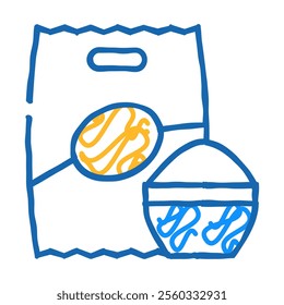 rice food gluten free doodle icon sketch vector. rice food gluten free sign. isolated symbol illustration