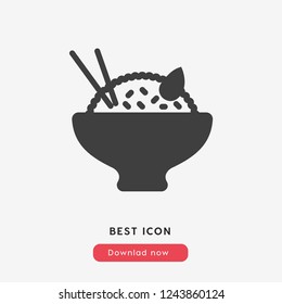rice food icon vector. Rice symbol. China food icon.  Linear style sign for mobile concept and web design. rice food symbol logo illustration. vector graphics - Vector.