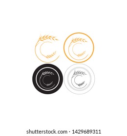 rice food meal logo and symbol template icons agriculture wheat logo template