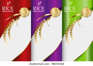 Rice food or thai food, banner and poster template vector design.