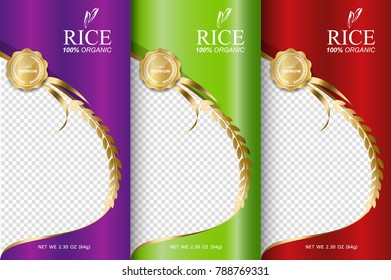 Rice food or thai food, banner and poster template vector design.