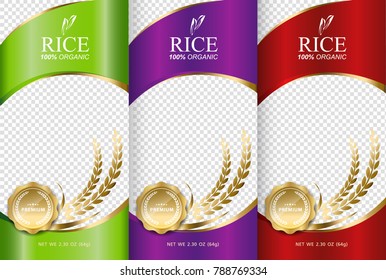 Rice food or thai food, banner and poster template vector design.