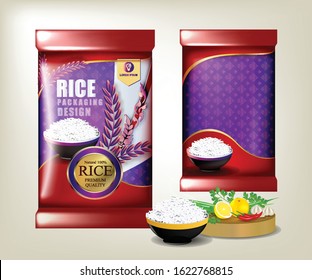 Rice food or thai food, package, banner and poster template vector design.