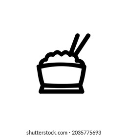 Rice Food Vegetable Snack Yummy Monoline Symbol Icon Logo for Graphic Design UI UX and Website