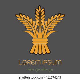 Rice gold logo vector design