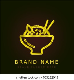 Rice golden metallic logo