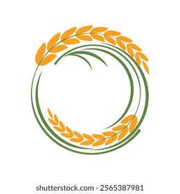 Rice Grain logo template icon illustration design