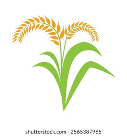 Rice Grain logo template icon illustration design