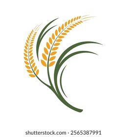 Rice Grain logo template icon illustration design