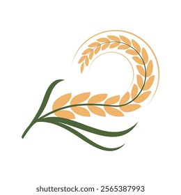 Rice Grain logo template icon illustration design