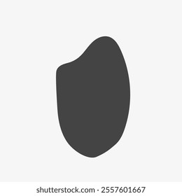 Rice grain shape. Vector illustration black on white background