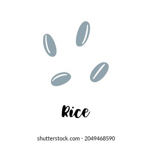 Rice grains flat drawing. Vector isolated eps illustration