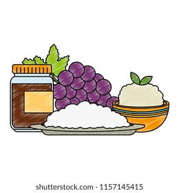 rice with grapes and jam