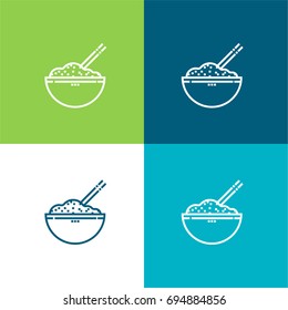 Rice green and blue material color minimal icon or logo design
