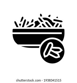 rice groat glyph icon vector. rice groat sign. isolated contour symbol black illustration