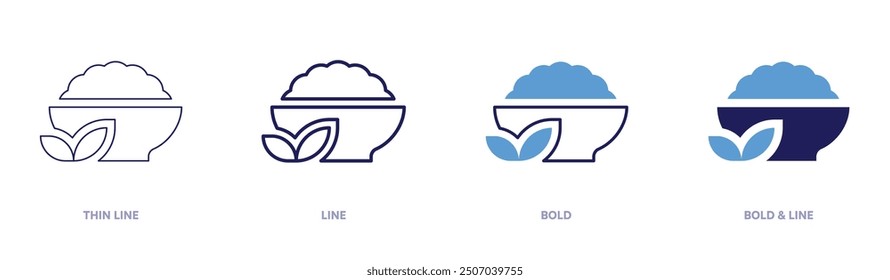 Reissymbol in 4 verschiedenen Stilen. Dünne Linie, Linie, Fett und Fette Linie. Duotone-Stil. Bearbeitbarer Strich.