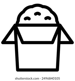 rice icon with black outline style