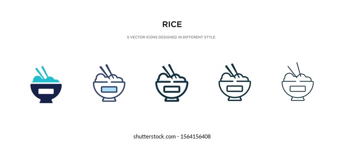 rice icon in different style vector illustration. two colored and black rice vector icons designed in filled, outline, line and stroke style can be used for web, mobile, ui