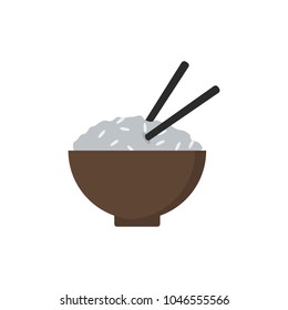 Rice icon flat symbol. Isolated vector illustration of  icon sign concept for your web site mobile app logo UI design.