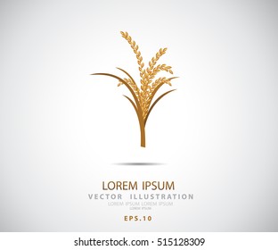 Rice icon, rice gold logo Vector illustration. Eps 10.