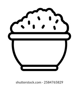 Rice icon illustration in line style. Perfect for website mobile app presentation. Suitable for any user interface and user experience