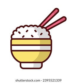 Rice icon isolate white background vector stock illustration.