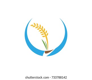 Rice Icon logo design template