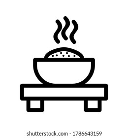 Icono de arroz o logotipo símbolo de signo aislado ilustración vectorial - iconos vectoriales de estilo negro de alta calidad
