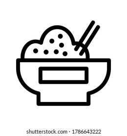Icono de arroz o logotipo símbolo de signo aislado ilustración vectorial - iconos vectoriales de estilo negro de alta calidad
